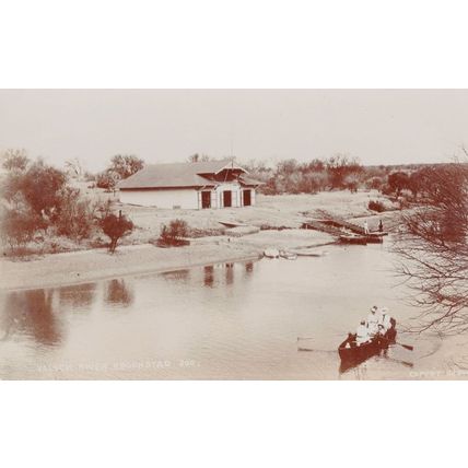 Rowing Boat on Valsch River Kroonstad South Africa Old RPC Postcard