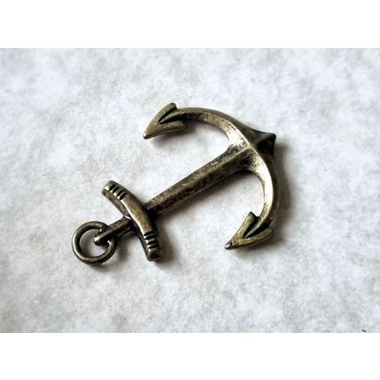 Ship Anchor Pendant in Bronzed Metal, Aged Patina Antique Style, Charm