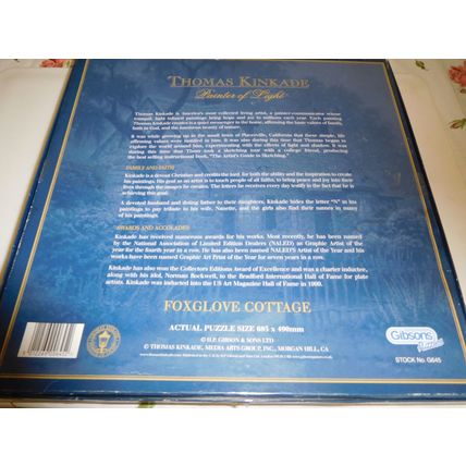 Thomas Kinkade 1000 piece jigsaw puzzle FOXGLOVE COTTAGE