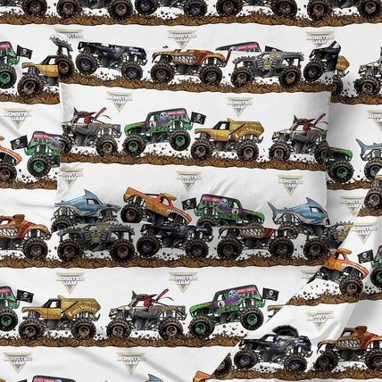 Jay Franco Monster Jam Tracks Queen Sheet Set - 4 Piece Set Super Soft and Cozy