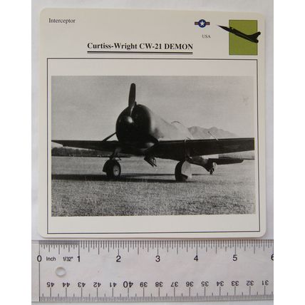 Curtiss Wright CW-21 Demon - USA - Interceptor - Collectors Club Card