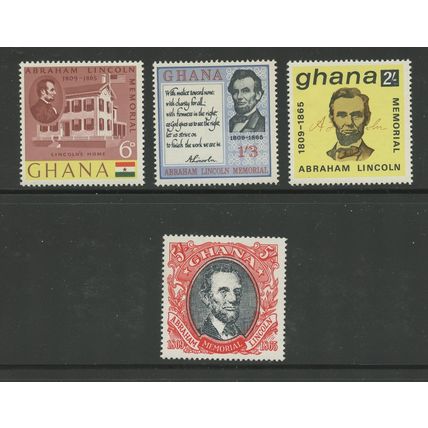 Ghana 208-211, 1965 Lincoln, VF, MNH (GHA093)