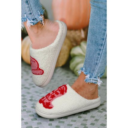 Rush Western Graphic Embroidered Sherpa Home Slippers