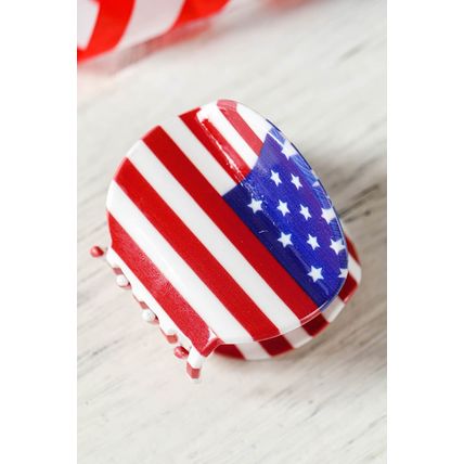 Dark Blue Independence Day Flag Pattern Hair Claw