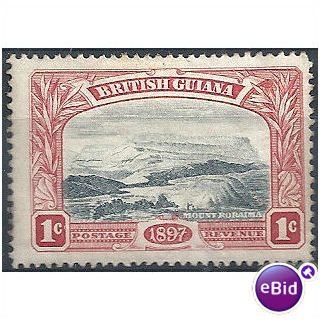 British Guiana 1898 SG216 1c Blue-Black & Carm-Red M/M.