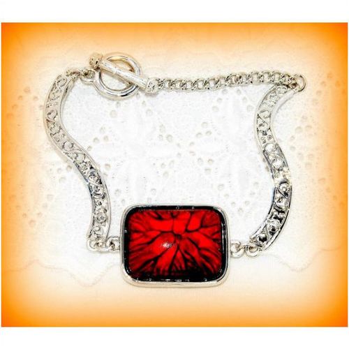 Retro Style Charm Toggle Clasp Bracelet Bangle Silver Tone Jewellery 12121
