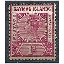 Cayman Islands 1900 SG2 1d Rose-Carmine Mounted Mint . .