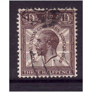 GREAT BRITAIN 1929 PUC SG 436 1 1/2d PURPLE BROWN FINE USED#3