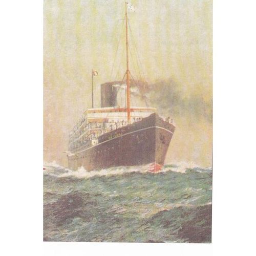 Artist Drawn T.S.S. Nankin Ocean Liner Shipping (S11934)