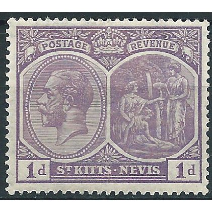 St Kitts-Nevis 1929 SG39a 1d Pale Violet Mounted Mint .. ..