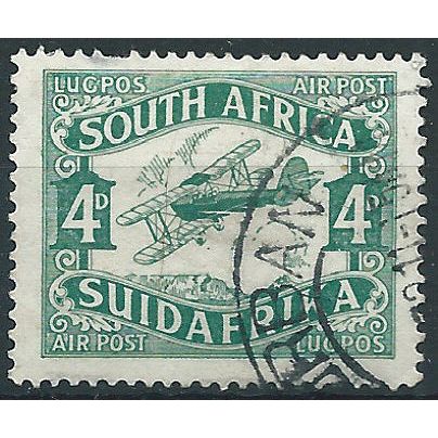 South Africa 1929 SG40 4d Green (pulled perf) Good Used .. ..