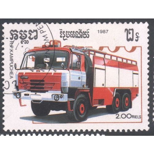 Kampuchea 1987 - SG859 - 2r - Tatra "815-PRZ" (Fire Engine) - used