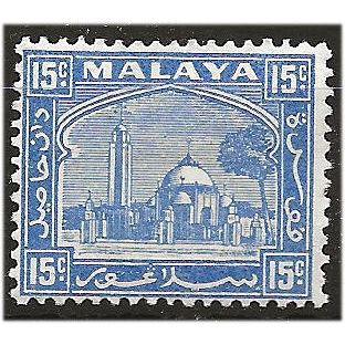 Selangor 1941 SG78 15c Bright Ultramarine Mounted Mint . ..