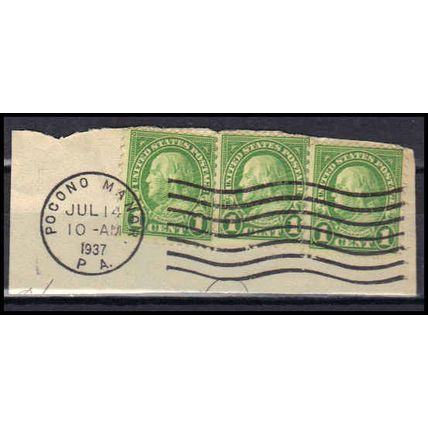 Used 632 1c Benjamin Franklin (3) Average Pocono Manor, Pa. 152 E1868