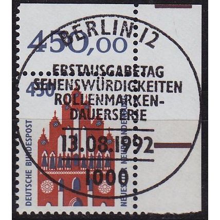 GERMANY BUND [1992] MiNr 1623 ( O/used ) [02] Sehenswürdigkeiten Eckrand