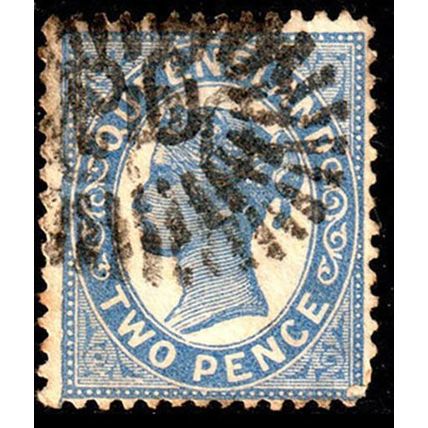 Australia QLD 1890 Queen Victoria 2d Used Stamp Two Pence c22 wmk