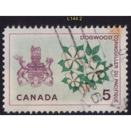 CANADA 1964 Dogwood / British Columbia 5c Sc#423 - USED @L144