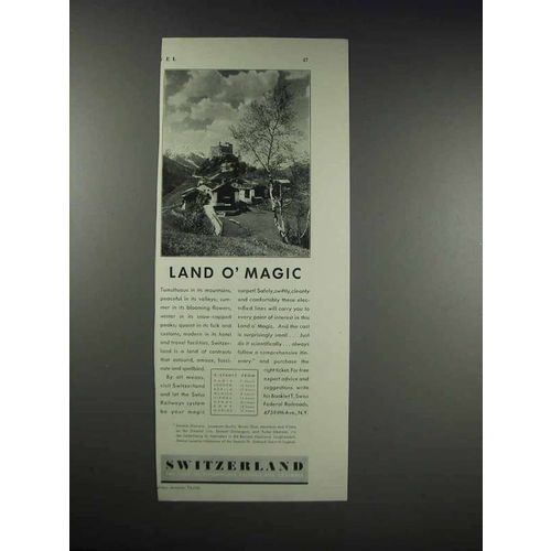 1932 Swiss Federal Railroads Ad - Land O' Magic