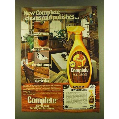 1980 Johnson Wax Complete Ad - Cleans and Polishes