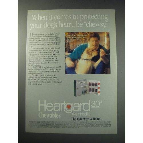 1991 Heartgard-30 Heartworm Preventive Ad - Be Chewsy
