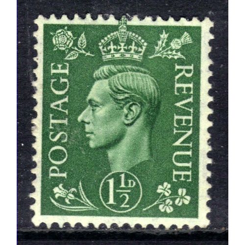 GB 1951 KGV1 1 1/2d Pale Green MM SG 505 (H1128 )