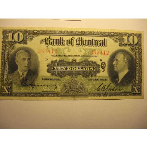 1938 Canada 10 dollar note