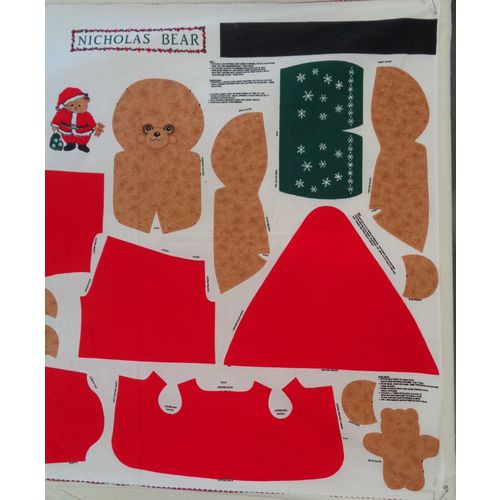 Nicholas Bear Doll Panel Fabric Material Sewing Crafting