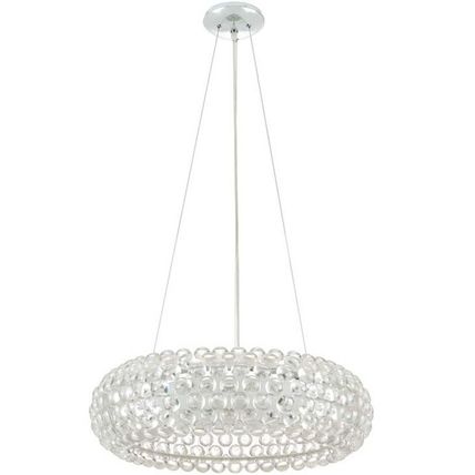 Halo Acrylic Ball Pendant Chandelier Light Fixture 20” Or 25” Donut Torus Shape
