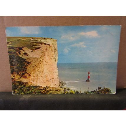 BEACHY HEAD FROM THE WEST, EASTBOURNE used vintage postcard 1966 postmark =