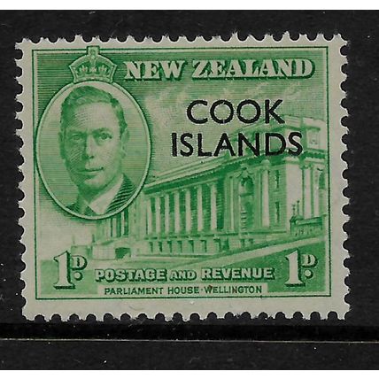 COOK ISLANDS 1946 PEACE ISSUE 1d GREEN SG 146 M/ MINT
