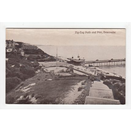 Zig-Zag Path and Pier Boscombe Postcard Dorset