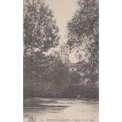 Montigny Sur Loing Church L'Eglise French Antique Postcard