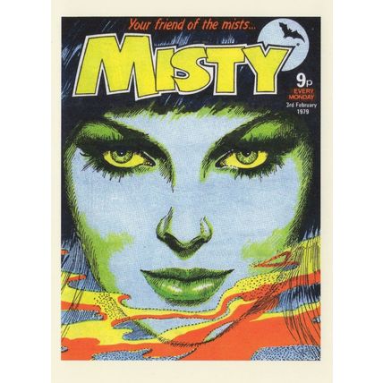 Misty Witch In Fog 1979 Girls Horror Wicca Comic Book Postcard
