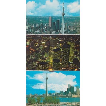 CN Tower Toronto Canada Canadian Postcard Aerial + Night Collection of Cards