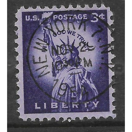 USA 1954 3c VIOLET STATUE OF LIBERTY SG1033 FINE USED