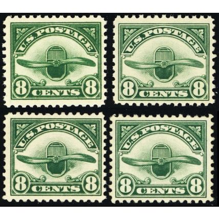 C4, Mint NH 8¢ Group Of Four Stamps SCV $140.00 - Stuart Katz