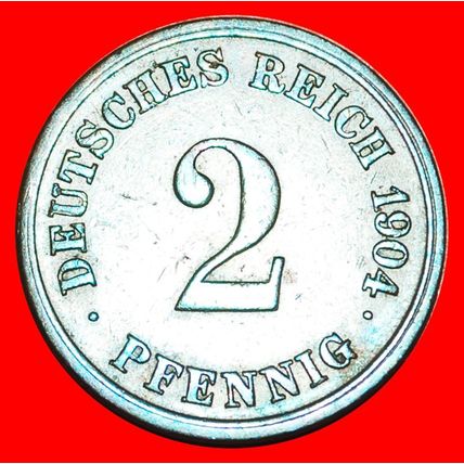 EAGLE (1904-1916): GERMANY ★ 2 PFENNIGS 1904E UNCOMMON!★LOW START★NO RESERVE