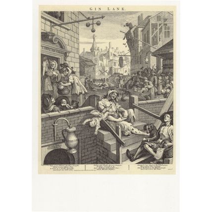 William Hogarth Gin Lane Tate Gallery Painting Postcard