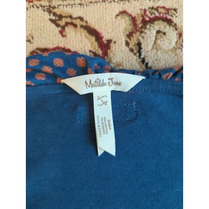 Matilda Jane Ruffled Wrap Dress Teal Blue Orange Size Large