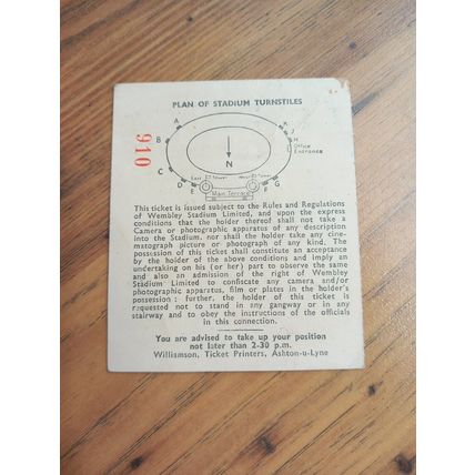1963 England vs Brazil TICKET