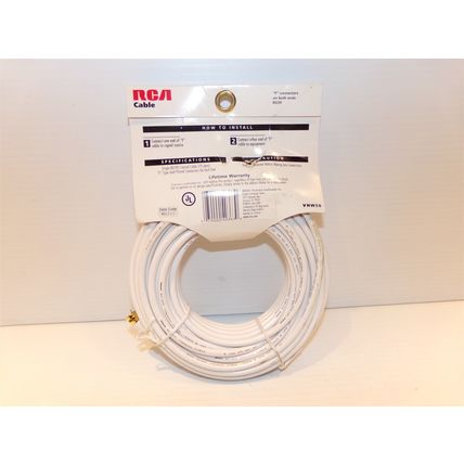 RCA 50 ft. Gold Plated Coaxial Cable VHW50 RG59U F Connectors