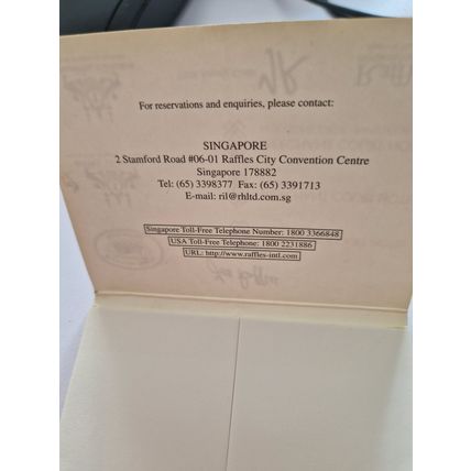 Raffles Hotels Double Sticky Pad