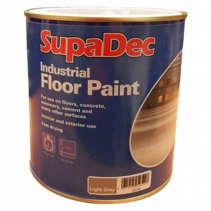 SupaDec Industrial Floor Paint 1L Slate Grey / Black / Light Grey / Red Garage