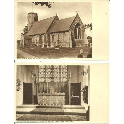 Suffolk LOUND St John The Baptist Church 2 Postcards
