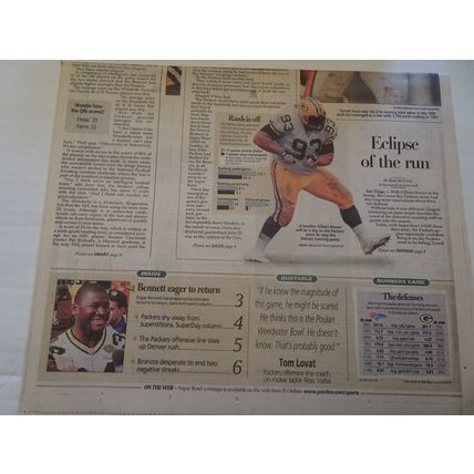 Milwaukee Journal Sentinel - January 22, 1998 - Super Bowl XXXII Extra - Newspap