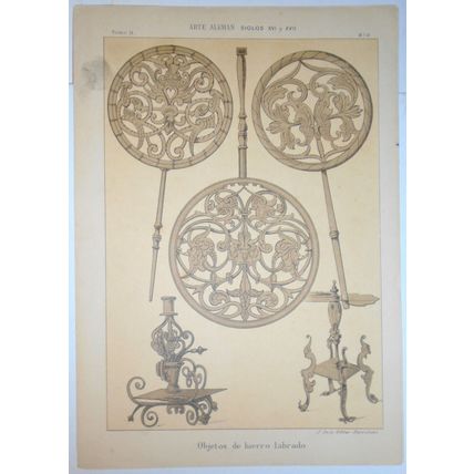 Arte Aleman - 4 lithographs lot circa 1890 by J. Seix, Barcelona.