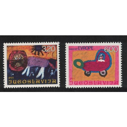 Yugoslavia Joy of Europa Meeting Belgrade Children's Paintings 2v 1975 MNH