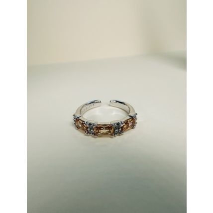 Bomb Party Womens/Kids Adjustable RBP Canary Brilliant Ring Sz 4 or 5 Rhodium Pl