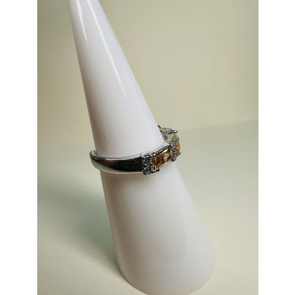 Bomb Party Womens/Kids Adjustable RBP Canary Brilliant Ring Sz 4 or 5 Rhodium Pl