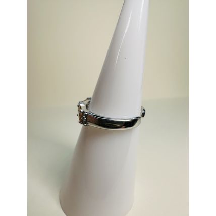 Bomb Party Womens/Kids Adjustable RBP Canary Brilliant Ring Sz 4 or 5 Rhodium Pl